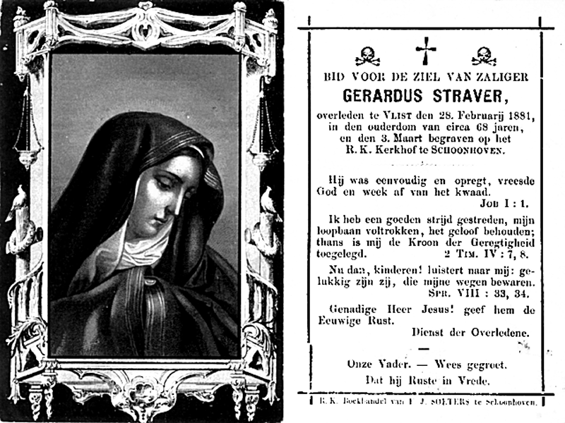 Bidprentje Gerardus Straver